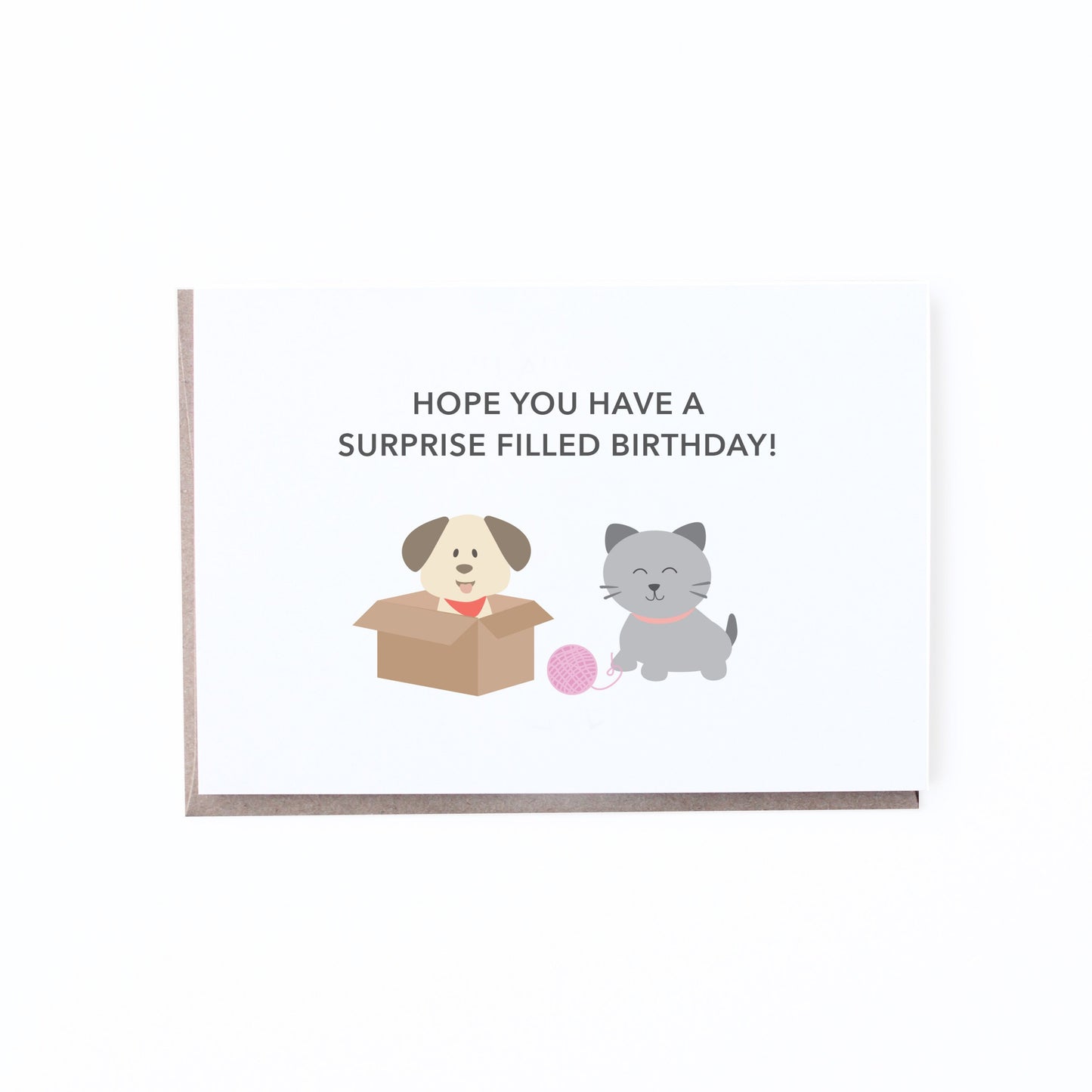 Surprise Cat and Dog Birthday Card