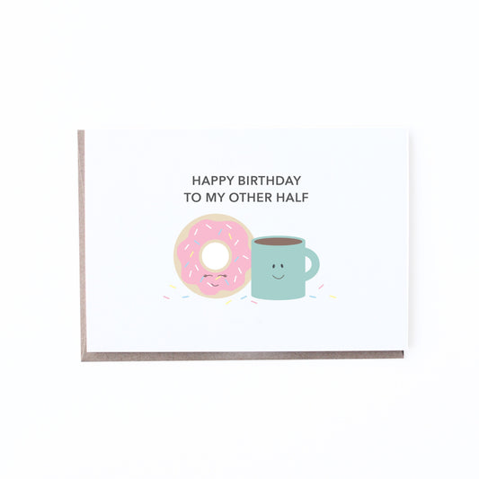 Donut and Coffee Birthday Card